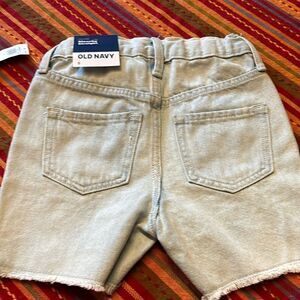 Old Navy Girls High-Rise Slouchy Straight Cut Off Distressed Denim Short